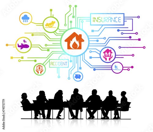 Group of Business People with Accident Insurance Concept