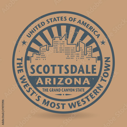Grunge rubber stamp with name of Scottsdale, Arizona