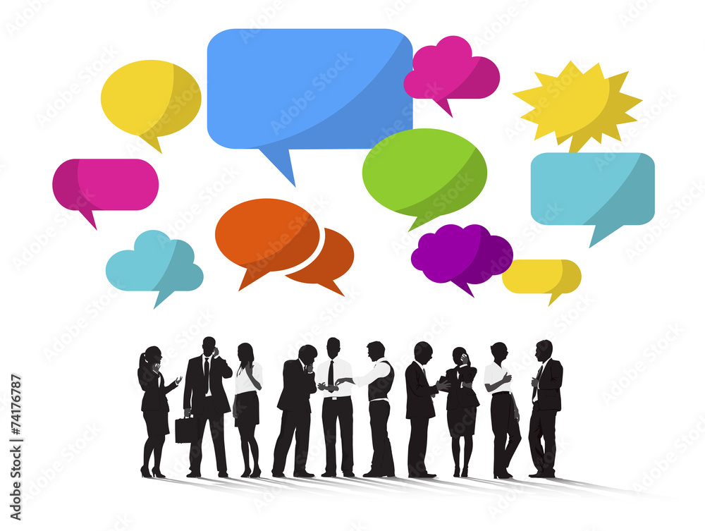 Group of Business People with Speech Bubble Group of Business People with Speech Bubble