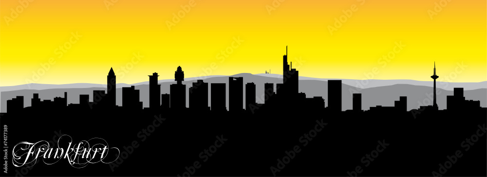 frankfurt skyline,silhouette