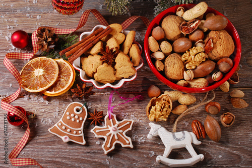 christmas cookies and nuts assortment