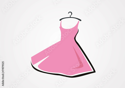 Dress fashion logo shopping vector