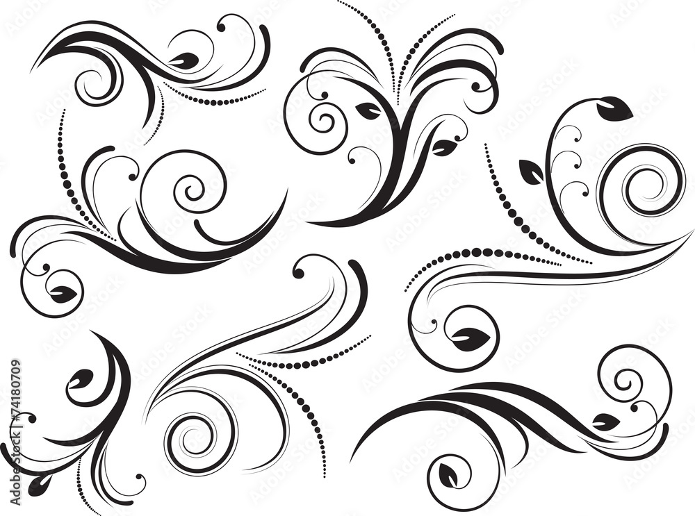 Set of decorative elements for design. Vector illustration. Set of decorative elements for design. Vector illustration.