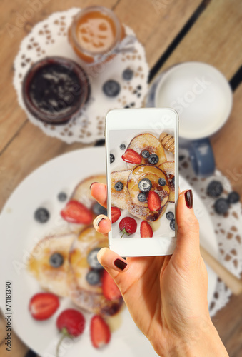 Pancakes on photo