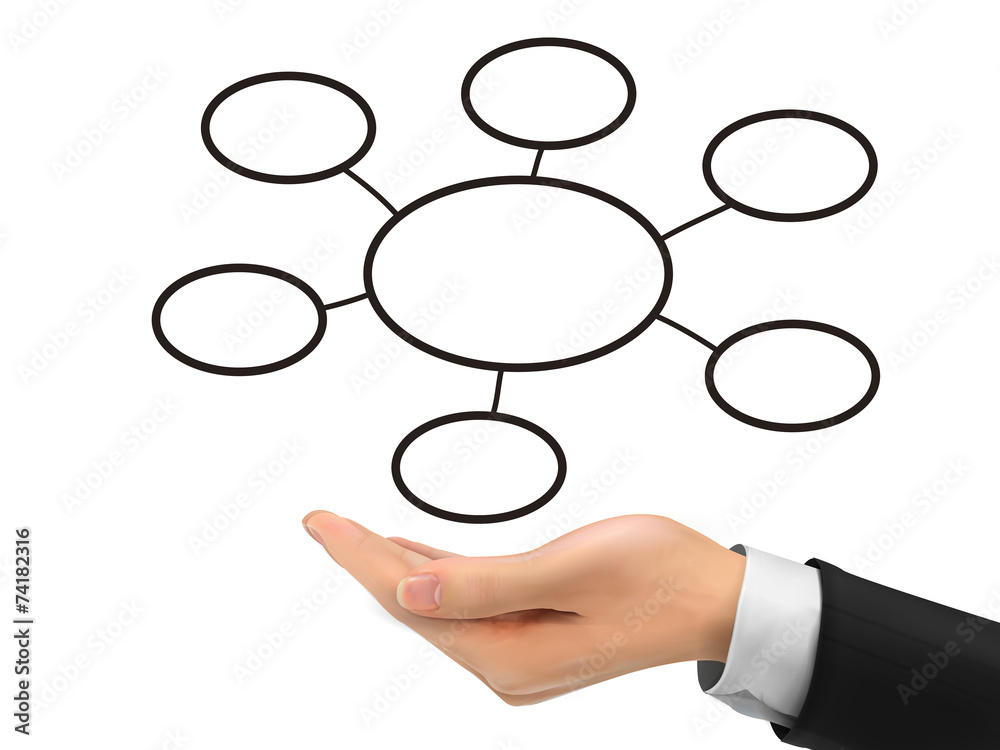 business diagram holding by realistic hand business diagram holding by realistic hand