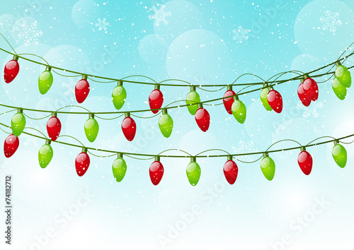 Xmas background with light bulbs