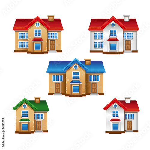 House buildings in vector
