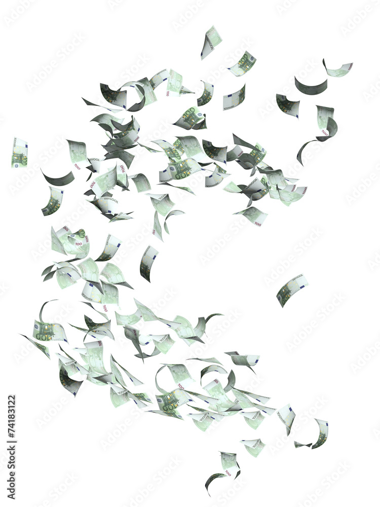 Fototapeta premium Flying banknotes of euros