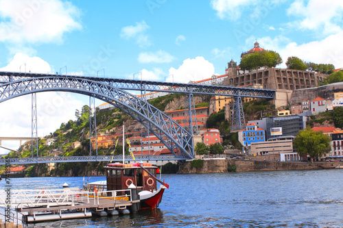 Bridge Maria Pia on Douro river, Porto, Portugal