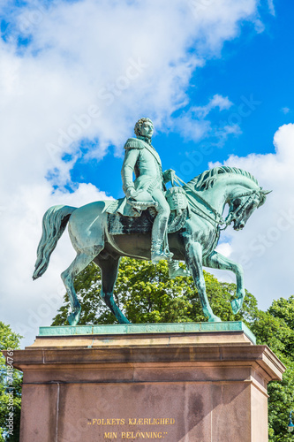 Photography Statue  king Carl Johan XIV in Oslo