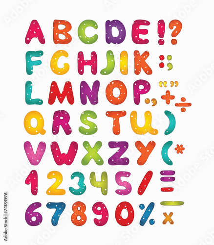 Colorful latin alphabet