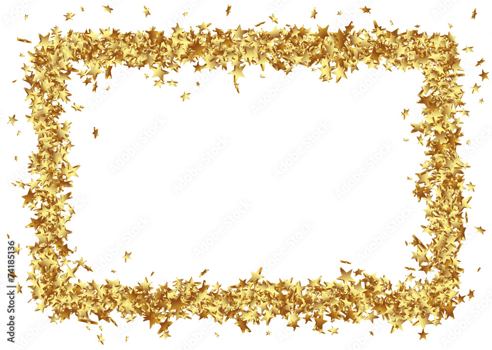 Rahmen, Sterne, Goldsterne, golden, weißer Hintergrund, Vorlage  Stock-Illustration | Adobe Stock