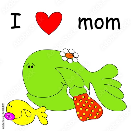 fish with mom