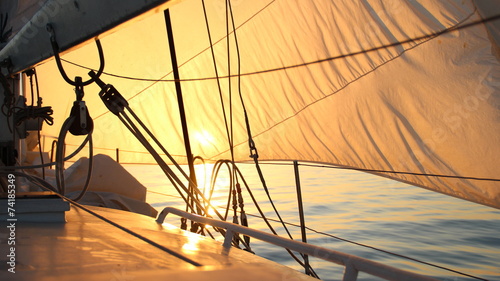 Fotografie, Obraz beautiful sun-filled sails at dawn