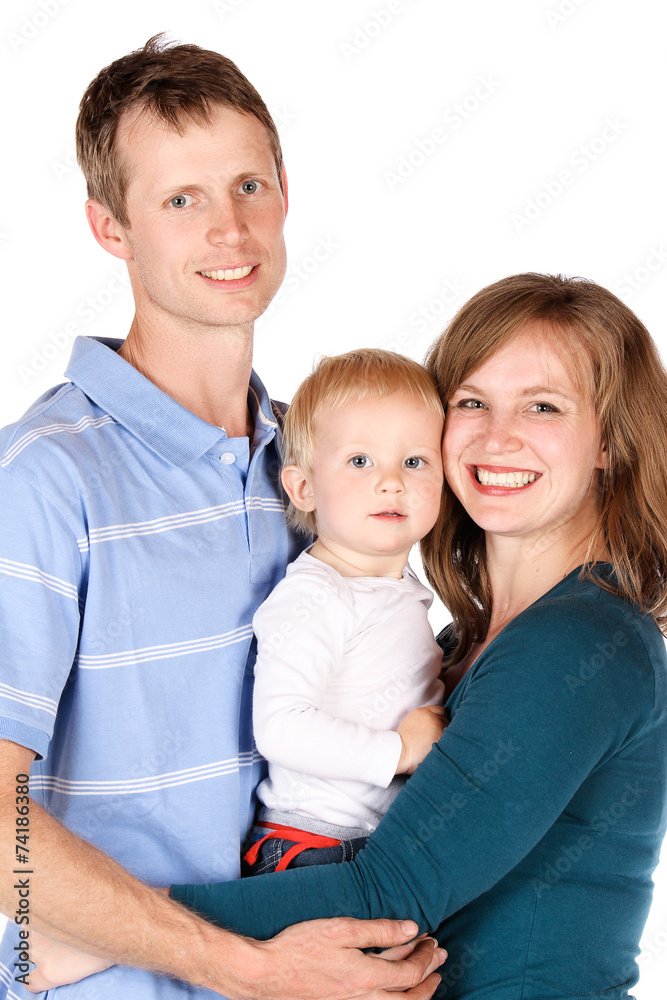 Happy caucasian family
