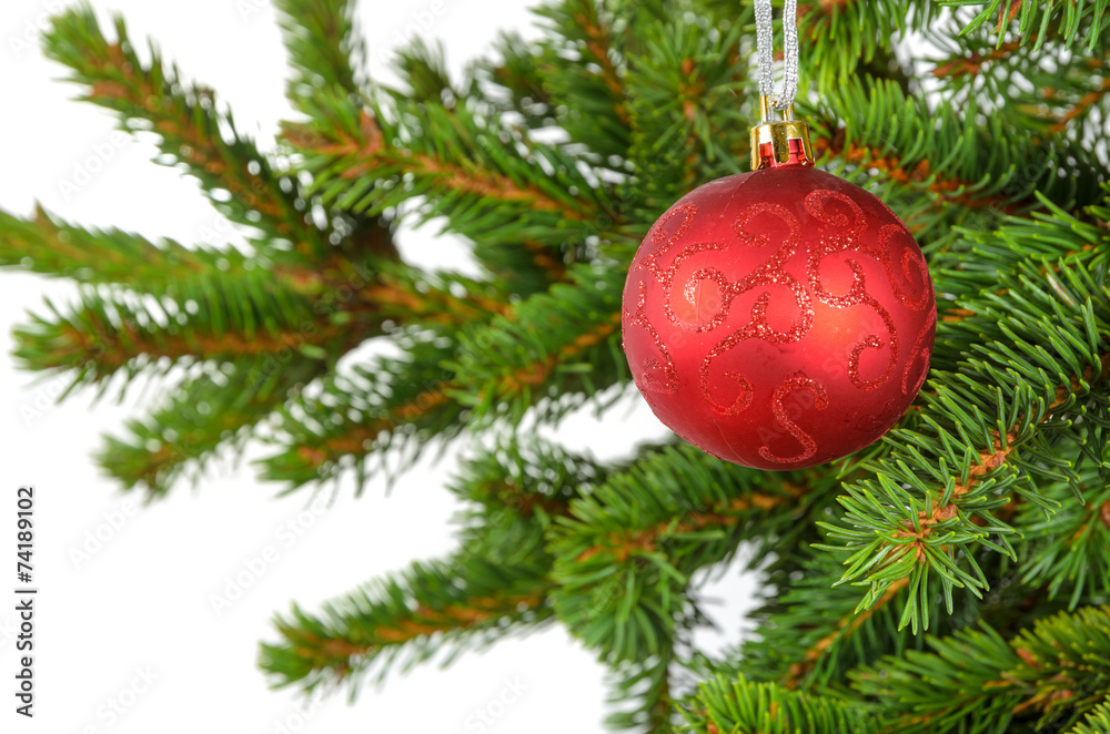 ball on the christmas tree ball on the christmas tree