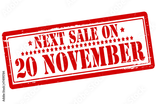 Next sale on twentee november