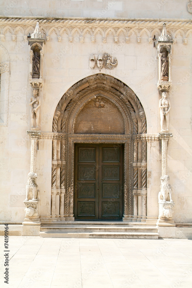 Door of Cathedral of St.  Jamers in Sibenik