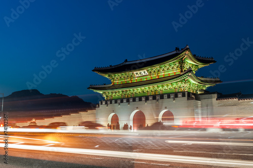 Gwanghwamun Gate at Night