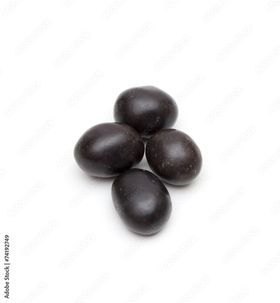 peanuts in chocolate on the white background peanuts in chocolate on the white background