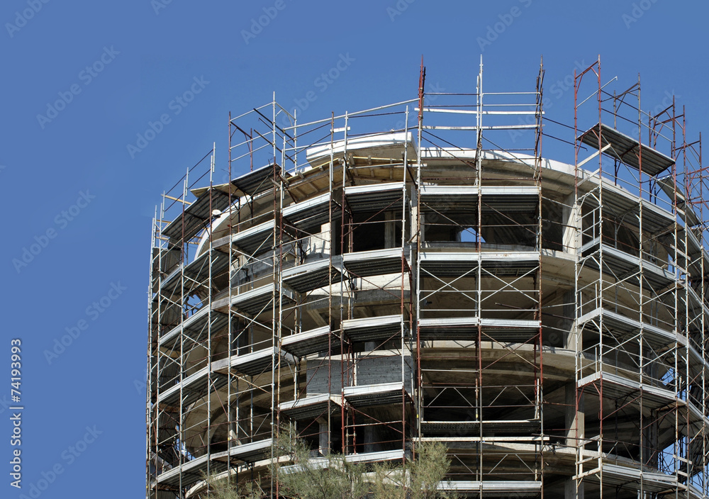 cylindrical shape building under construction