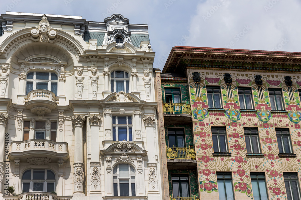 Fototapeta premium Österreich, Wien, Wienzeilenhäuser
