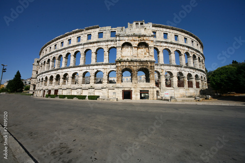 Croatia, Pula, Ruins of a Roman amphitheatre built in the first