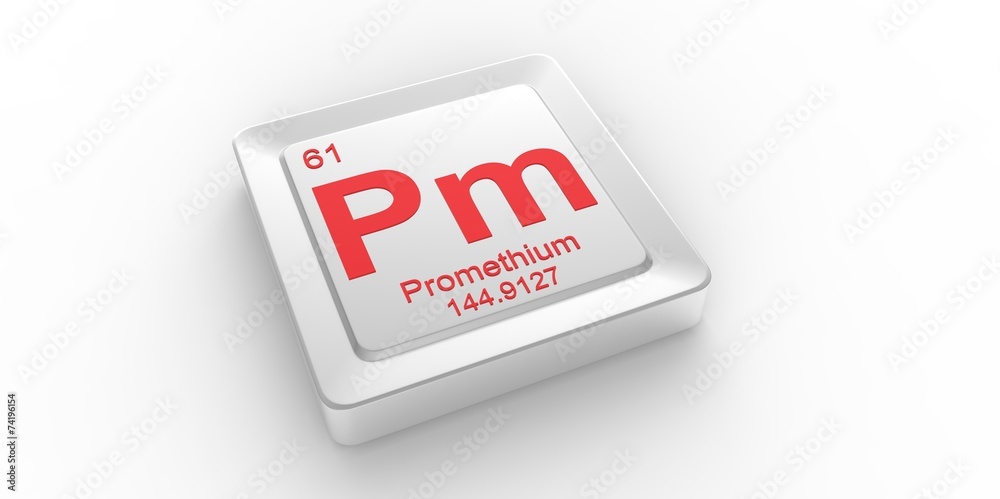 Pm symbol 61for Promethium chemical elem of the periodic table Pm symbol 61for Promethium chemical elem of the periodic table