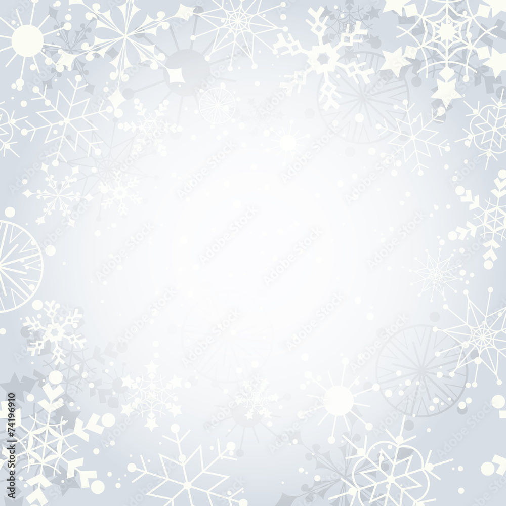 Winter Snowflake Background with copy space