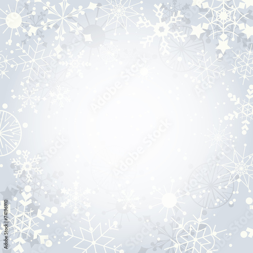 Winter Snowflake Background with copy space