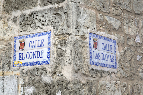 Street names in old Santo Domingo, Dominican Republic