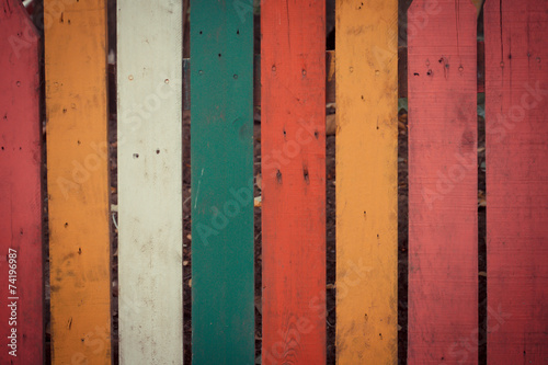 Colorful wooden wall in vintage style © Praiwun Thungsarn