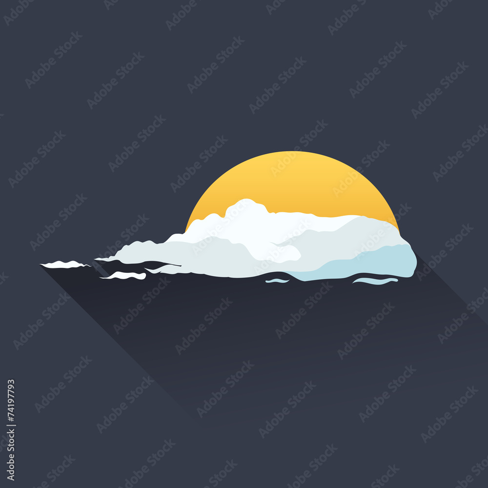Obraz premium Illustration of sun and cloud