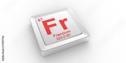 Fr symbol 87 for Francium chemical element of the periodic table © hreniuca