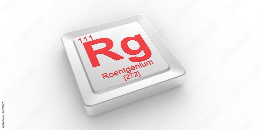 Rg symbol111 for Roentgenium chemical elem of the periodic table