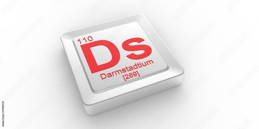 Ds symbol110for Darmstadtium chemical elem of the periodic table Ds symbol110for Darmstadtium chemical elem of the periodic table