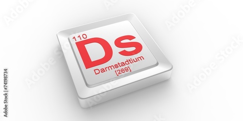 Ds symbol110for Darmstadtium chemical elem of the periodic table © hreniuca