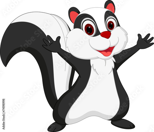 Cute skunk cartoon presenting