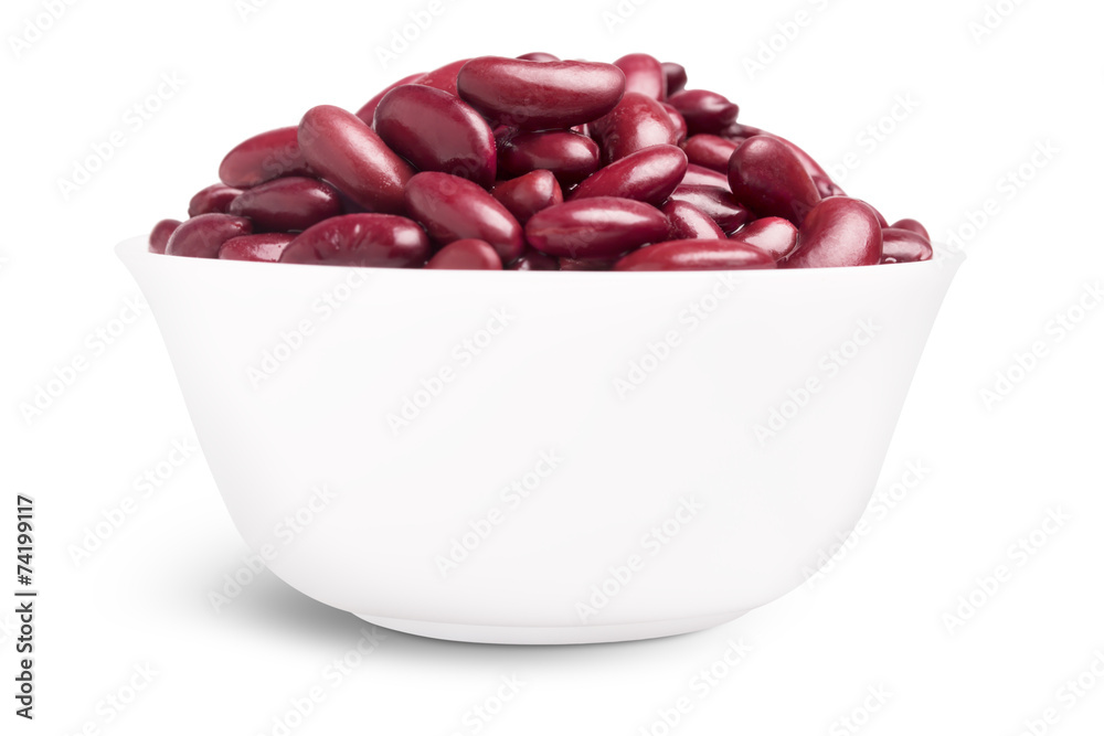 Boiled kidney beans isolated on white background Boiled kidney beans isolated on white background