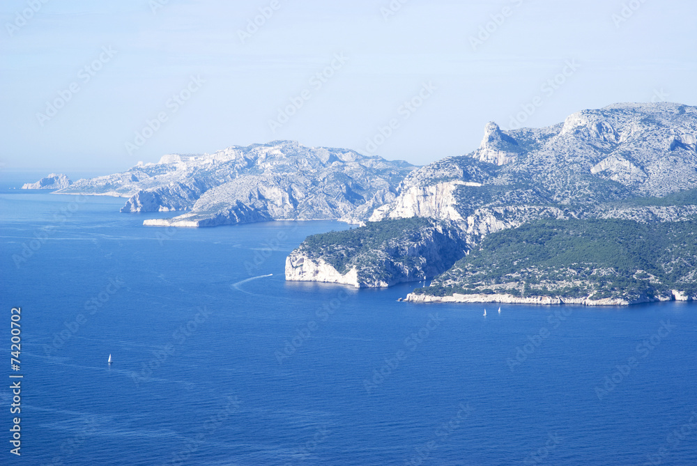 Landscape view of the Calanques National Park, France