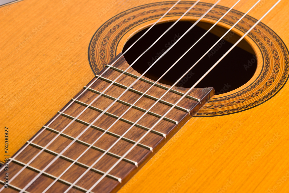 Musical background image of classical guitar