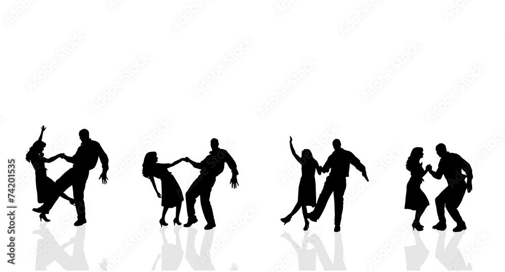 Vector silhouette of couple.