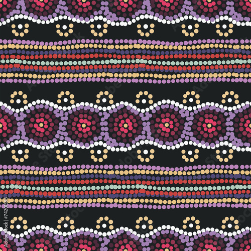 Ethnic style vector ornament on black background