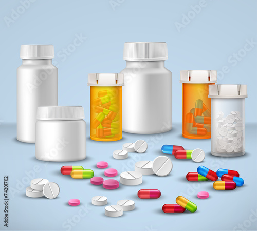 Pill Bottles Set