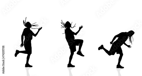 crazy,Vector silhouette of a man.