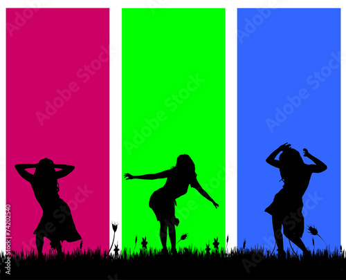 Vector silhouettes of women. © majivecka