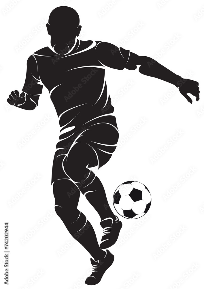 Football (soccer) player with ball