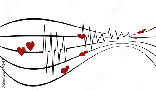 Vector background with life line.