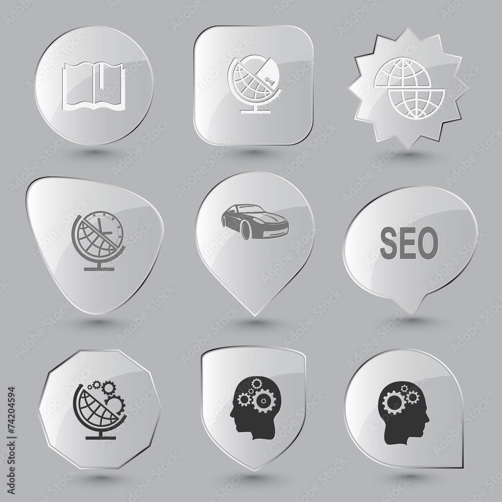 human brain, globe and gears, seo, car, globe and clock, shift g human brain, globe and gears, seo, car, globe and clock, shift g