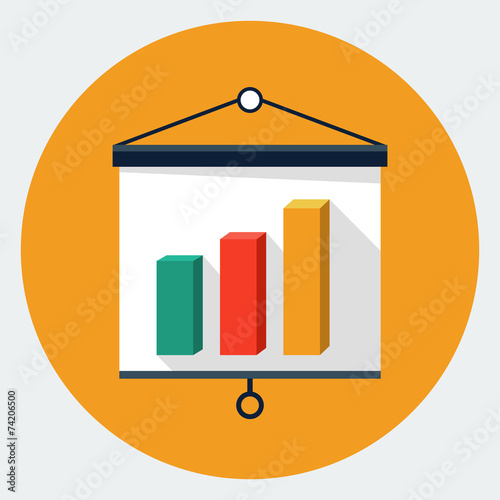 Vector presentation board and chart icon